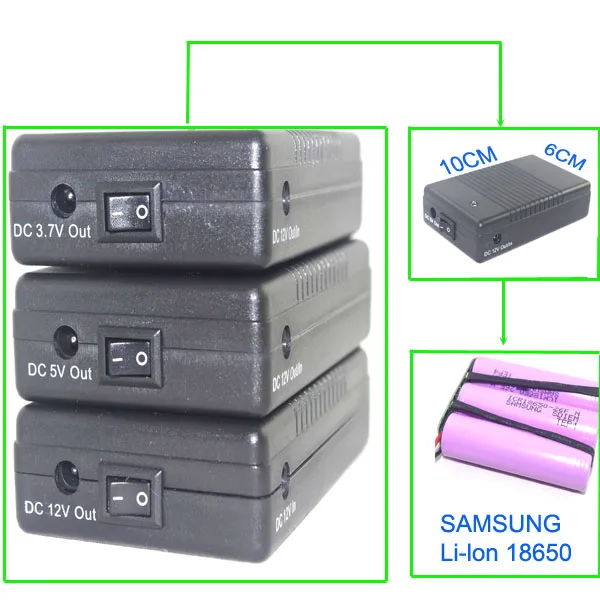 

Portable mobile power battery for camera / output adjustable output voltage DC3.3V to 9V & DC12V