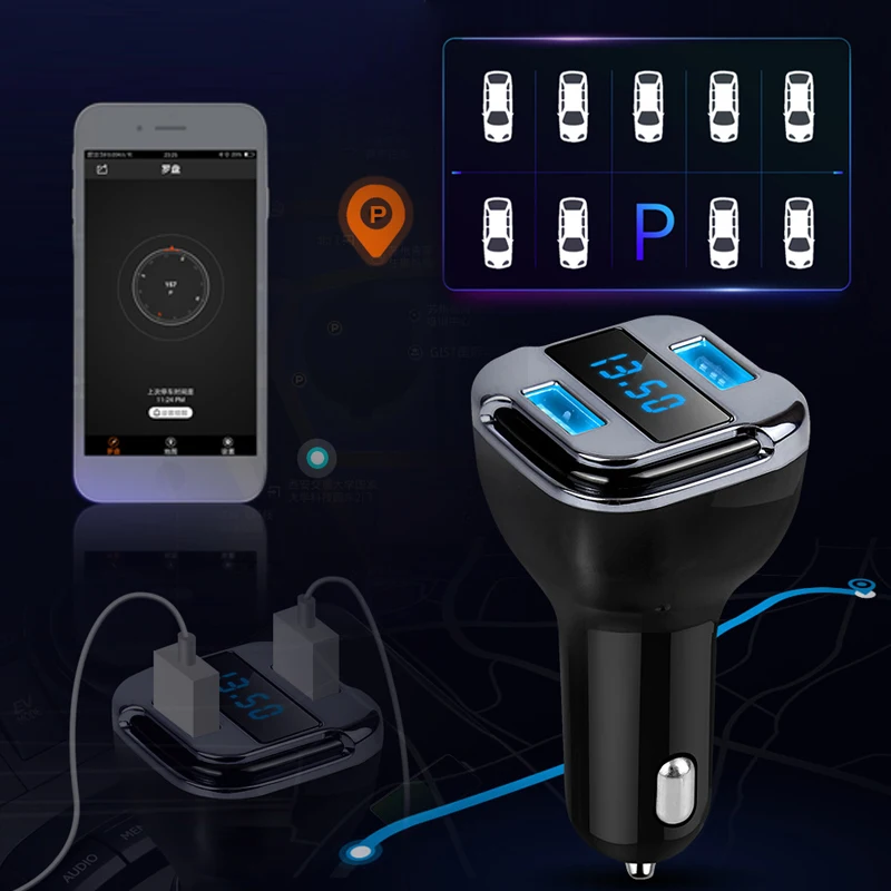 

Vehemo 12-24V USB Charger Voltmeter Car Charger Premium GPS Charging Adapter Automobile Protable Intelligent Adaptive