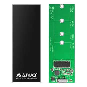 

MAIWO USB3.0 TO M.2 NGFF SSD Enclosure Solid State Drive External Case Adapter UASP SuperSpeed 6Gbps for 2230 2242 M.2 NGFF