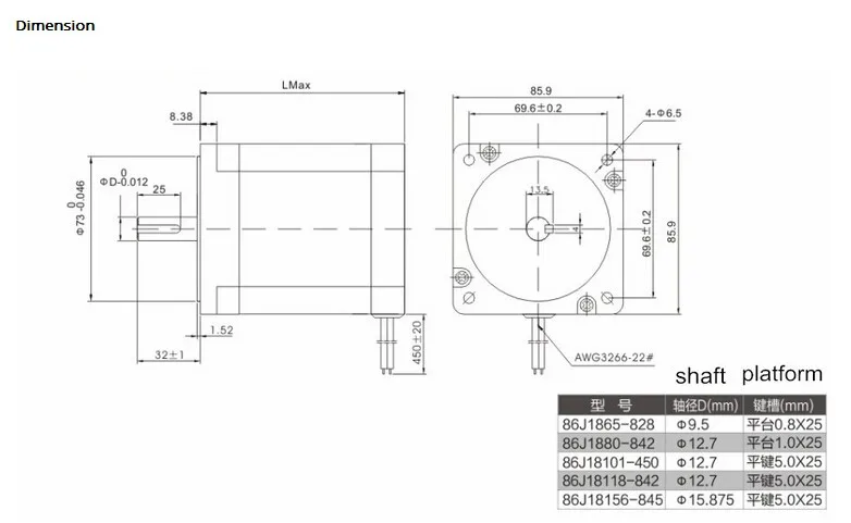 Nema 34 шаговый двигатель 2 фазный Гибридный двигатель в части с ЧПУ 86J1865-828