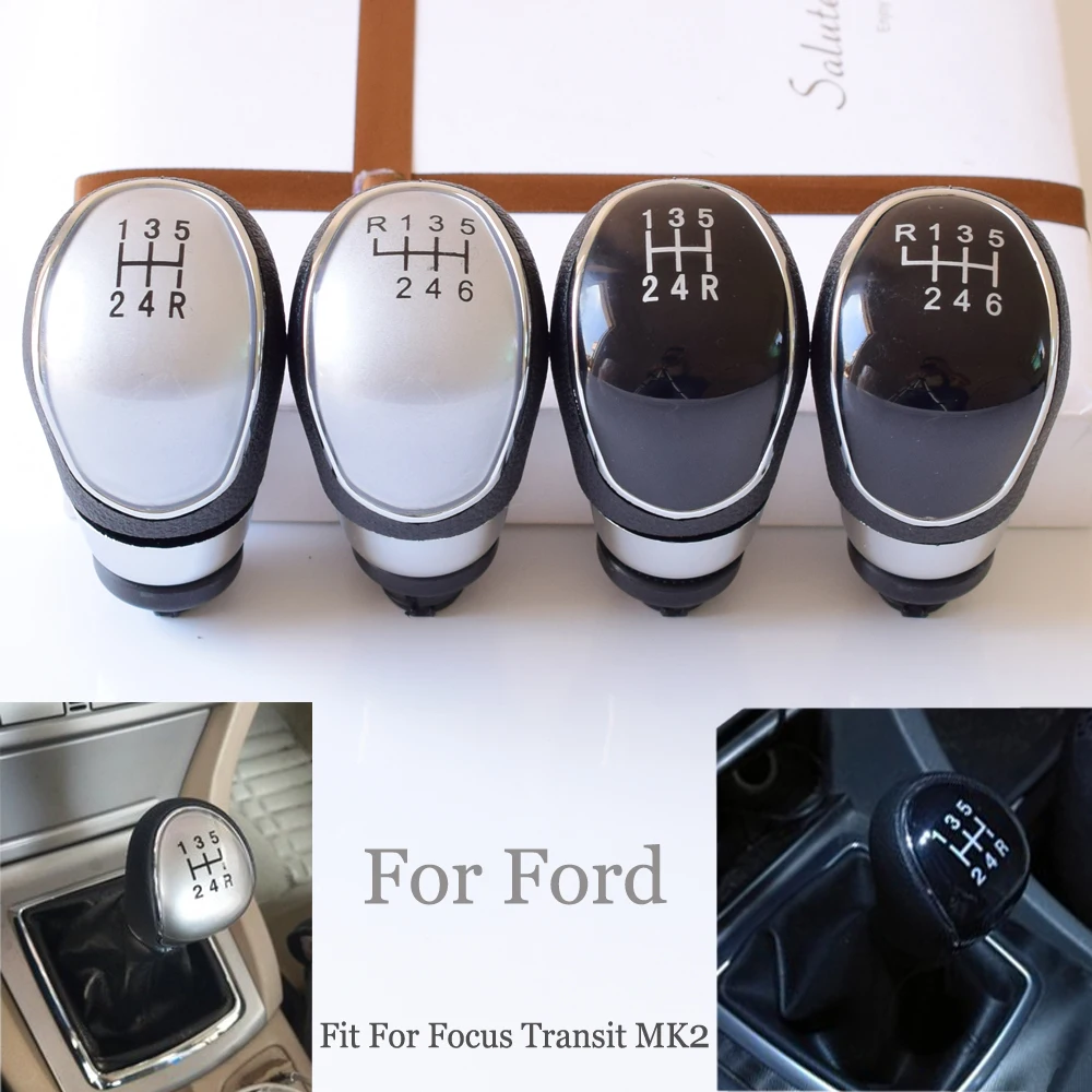 

Car Shift Knob Shifter Hand HeadBall 5 6 Speed ABS Gear Shift Knob Lever For Ford Focus2 MK2 MK3 MK7 FL C-max B-max Kuga FIESTA