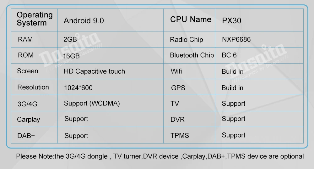 Dasaita " Сенсорный экран автомобиля Android 9,0 Радио 1 din для Toyota Verso 2013 Bluetooth четырехъядерный процессор навигации