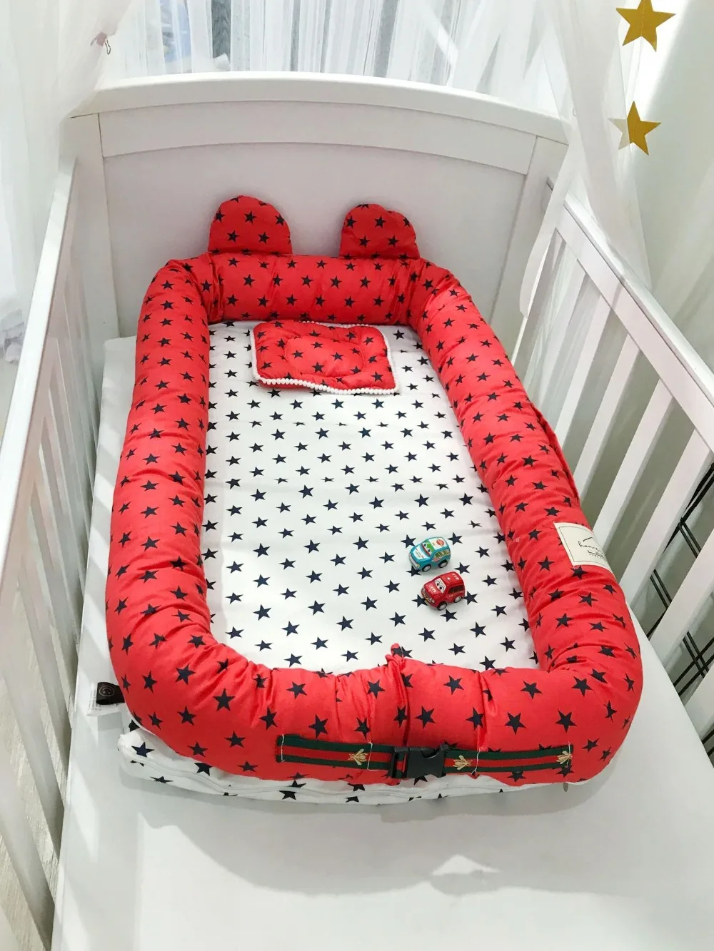 Портативная многофункциональная Съемная детская кроватка для новорожденных, бионическая моющаяся детская переносная хлопковая Колыбель