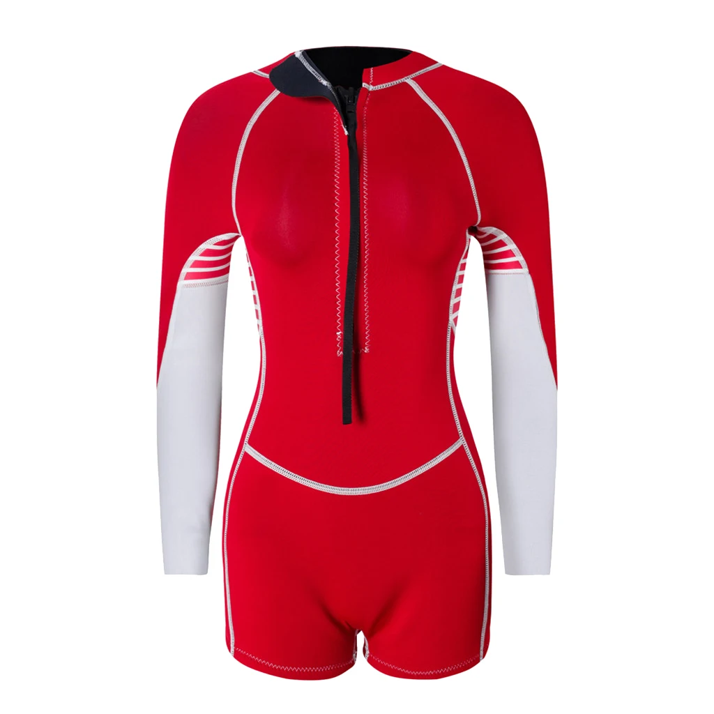 Neoprene 2mm Shorty | Long Sleeve Wetsuit for Men Women Surfing Snorkeling Scuba Diving Surfing Kayaking Equipment Accessories