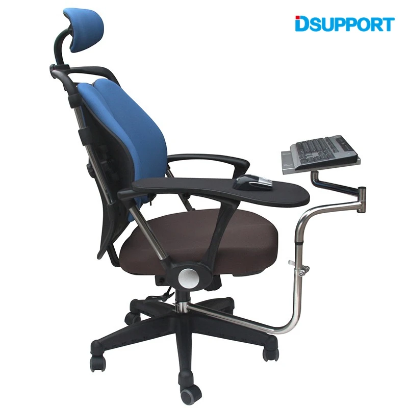 OK010 Multifunctional Full Motion Chair Clamping Keyboard Laptop Desk Holder Chair Arm Clamping Mouse Pad