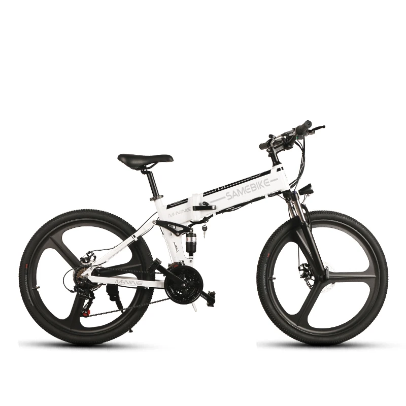 Cheap Samebike 26" Aluminium Foldable Electric Bicycle MTB Bike 48V 10AH 350W 25km/h Electric E-bike Max Load 90kg with LCD Display 2