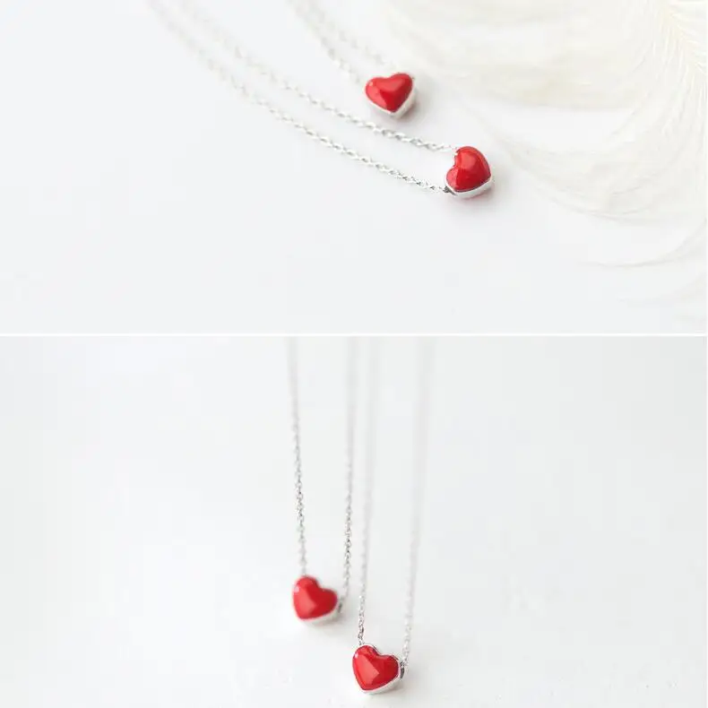 Ожерелье с ромашками, милое сердце, эпоксидное красное ожерелье, ювелирные изделия, подарок на Рождество и день рождения, мода для женщин