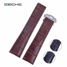 EACHE 20 мм 22 мм ремешок для часов высшего качества Аллигатор крокодиловый узор из натуральной кожи браслеты для часов черный коричневый