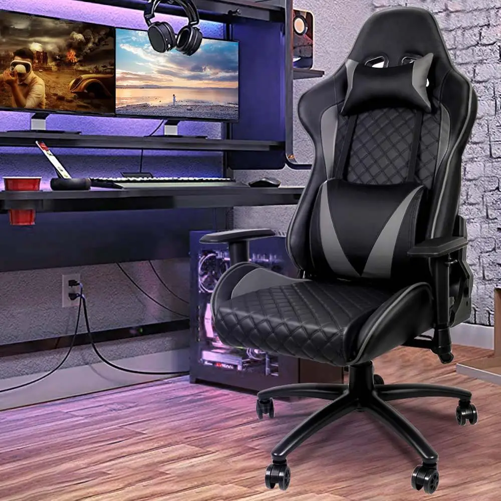 Ergonomic Computer Gaming Chair Racing High Back Pu Leather