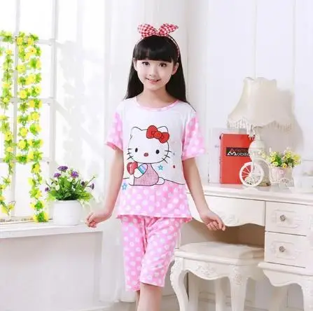 boys and girls fashion Sleepwear children's giftsNew Arrival Children's short-sleeved shorts suit cartoon cute pajamas - Цвет: style 6