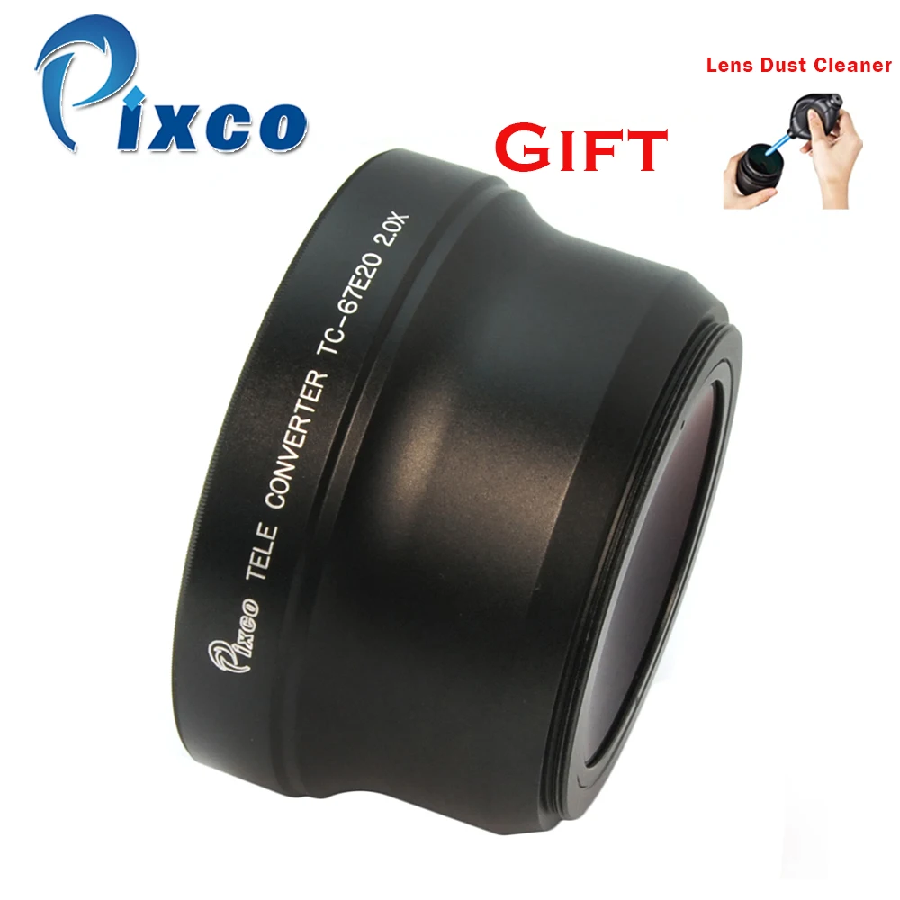 

Pixco 67mm 2.0X Magnification Telephoto Tele Converter Lens suit For Camera Black+with Rubber Air Blower Pump Dust Cleaner