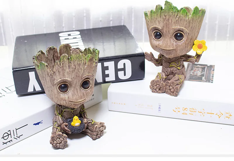 Baby Groot Flowerpot Action Figures Home Decoration Cute Model The Galaxy Groot Doll Toy Flower Pot Drops Cute