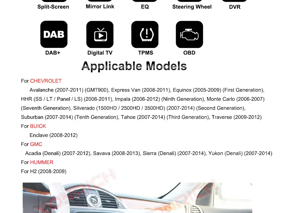 Excellent 7 inch Head Unit Android 8.1 Car Radio Stereo Audio GPS Navigation For Chevrolet Traverse Tahoe Suburban GMC Multimedia player 9