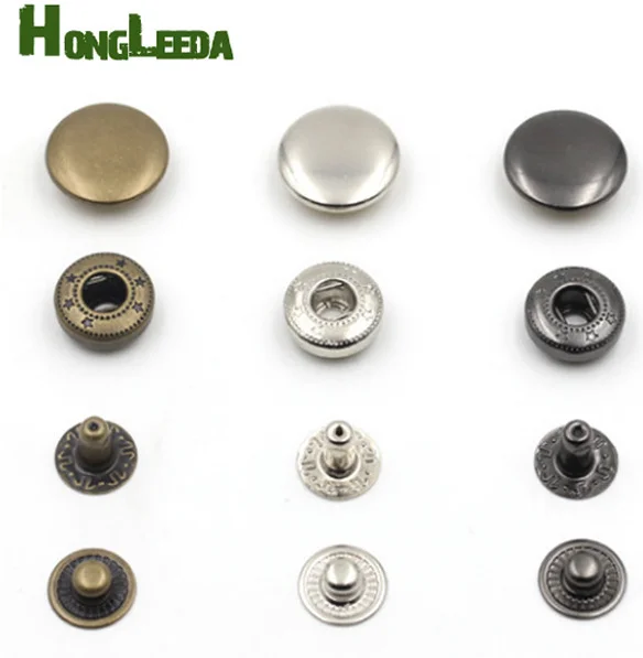 Wholesale Free shipping 12.5mm 150sets/lot four part brass metal button