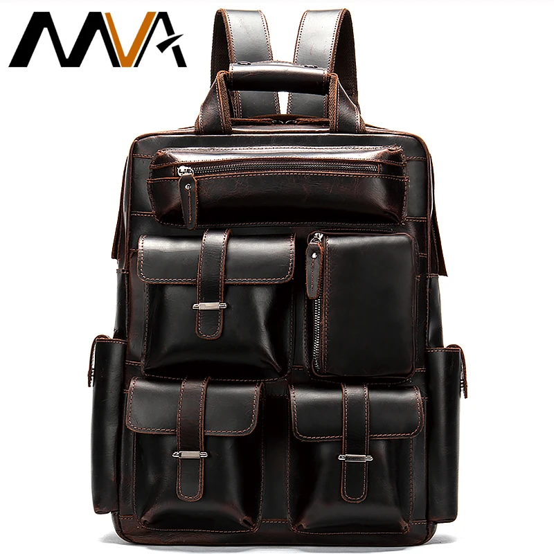 

Laptop Backpack Men Bag Vintage Genuine Leather Backpacks For Teenager Men Casual Daypacks Mochila Mens Travel Backpack Bag 3506
