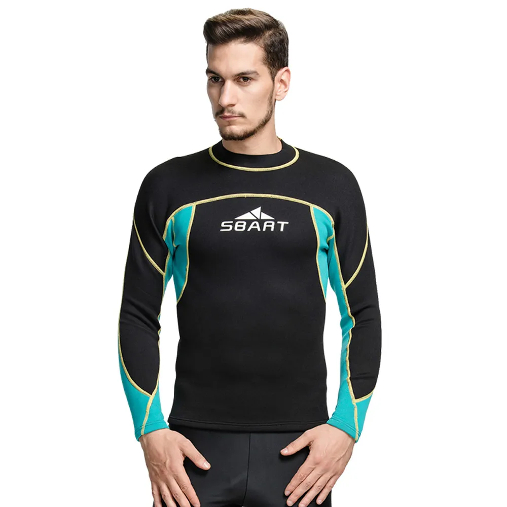 SBART 2 мм неопреновый Мужской купальный костюм для подводного плавания, купальный костюм для кайта, серфинга, топы с длинными рукавами и футболки для подводного плавания, пляжный Рашгард