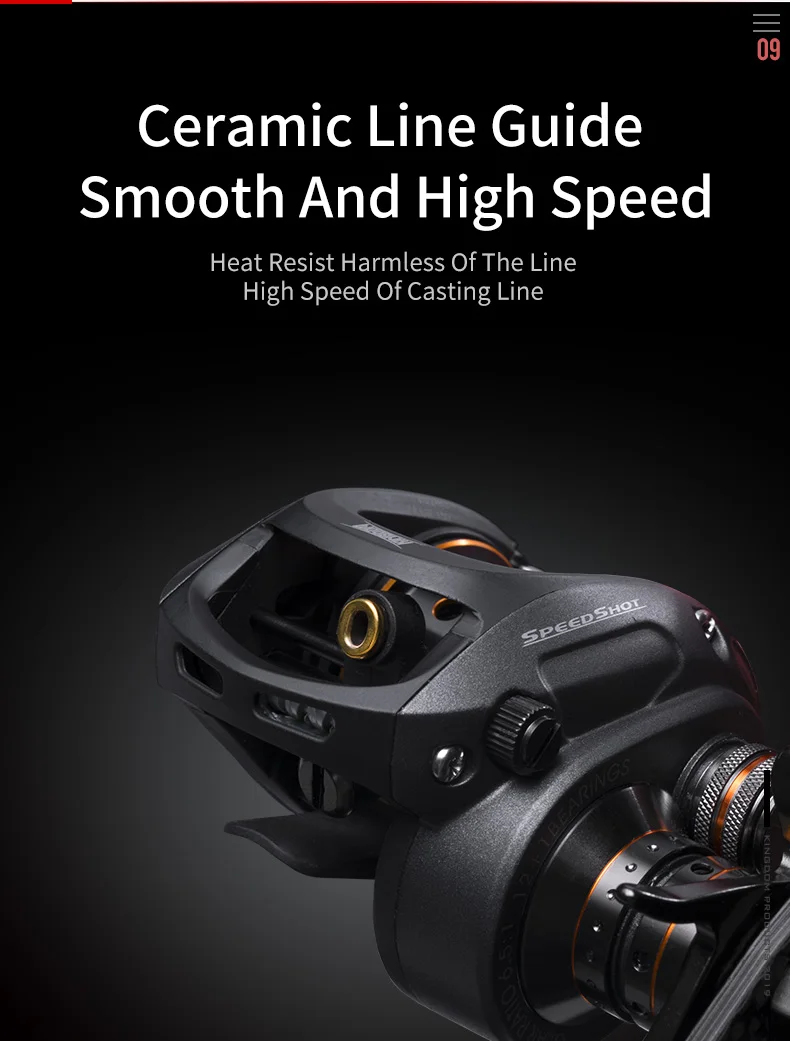 Kingdom SPEED SHOT MICRO 2019 New Double spool 6.51 High Speed Baitcasting Reel Ultralight 12+1 Ball Bearings Fishing Reel (10)