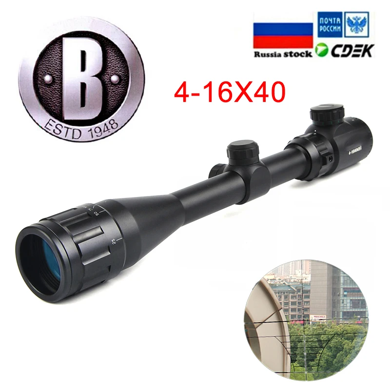 BU 4-16X40 AOE البصريات بندقية Riflescope الأحمر والأخضر مضيئة البصر بندقية نطاق قناص والعتاد للصيد نطاقات الادسنس بندقية