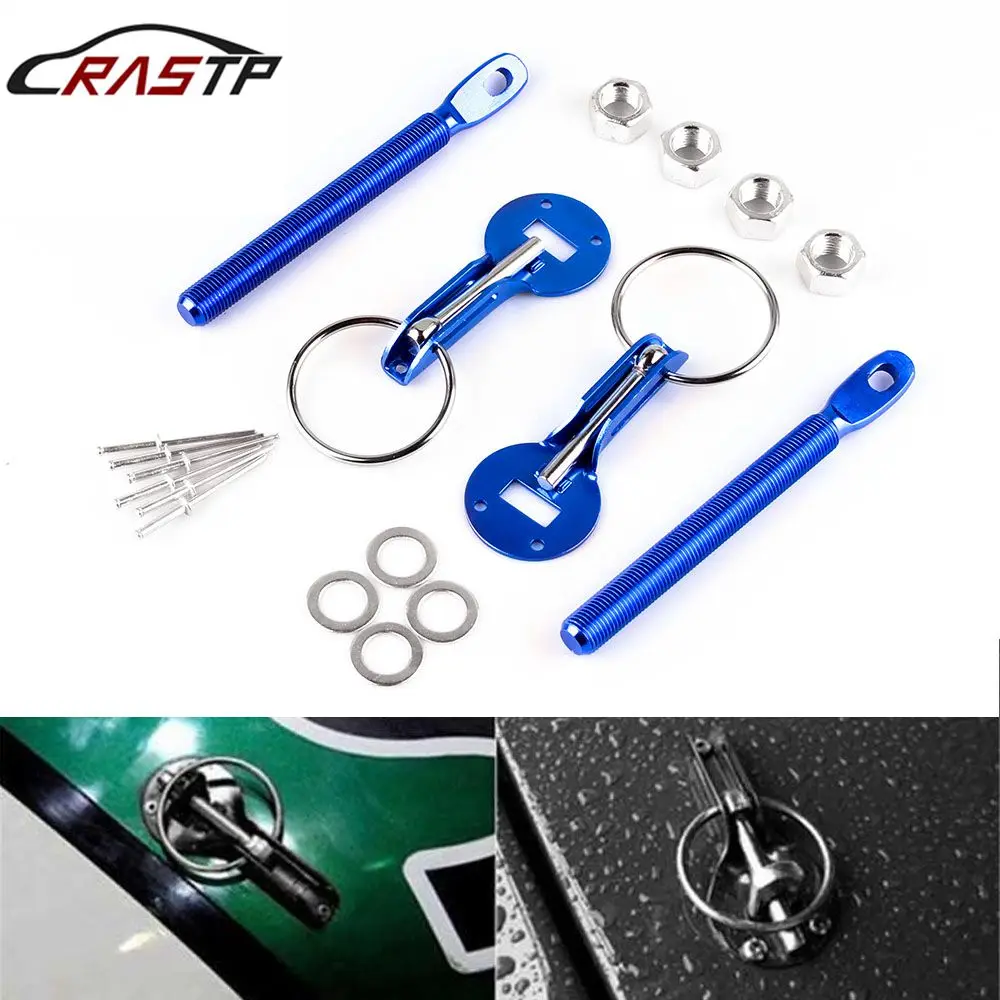

RASTP-Universal Cars Aluminum Alloy Mount Hood Pin Bonnet Lock Kit Automobile Refitting Kit Car Styling Accessaries RS-ENL001