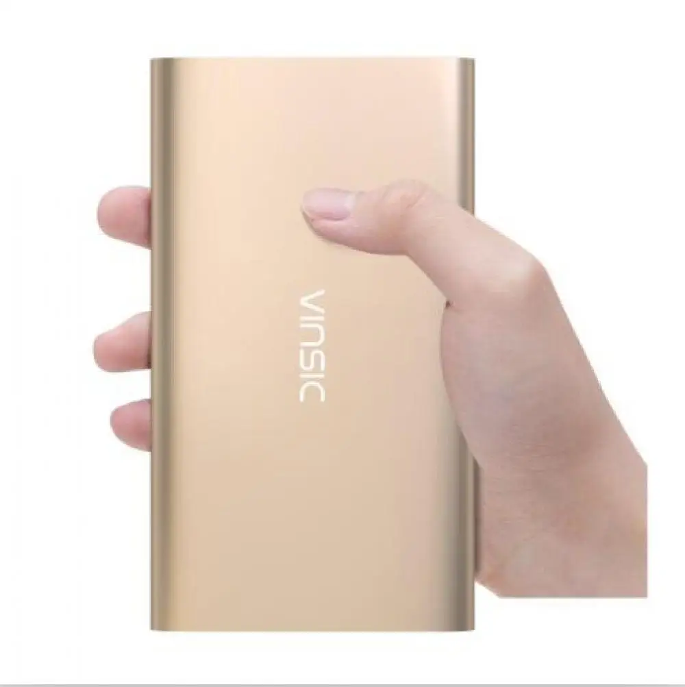 Vinsic чужой P11 Ultra Slim 12000 мАч запасные аккумуляторы для телефонов 5 в 2.4A Dual USB внешний батарея зарядное устройство i Телефон X 8 8 плюс - Цвет: Gold