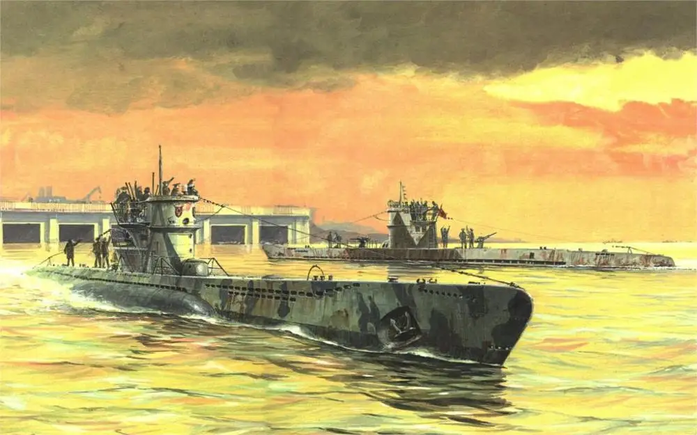 Искусство дизельная подводная лодка немецкий военно морской флот WW2 рисунок 4