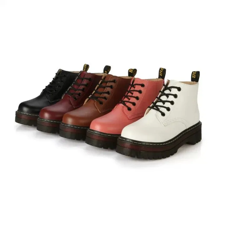 COOTELILI/женские ботинки; ботильоны на платформе; зимняя обувь; обувь на плоской подошве со шнуровкой; ботинки на резиновой подошве; женская кожаная обувь