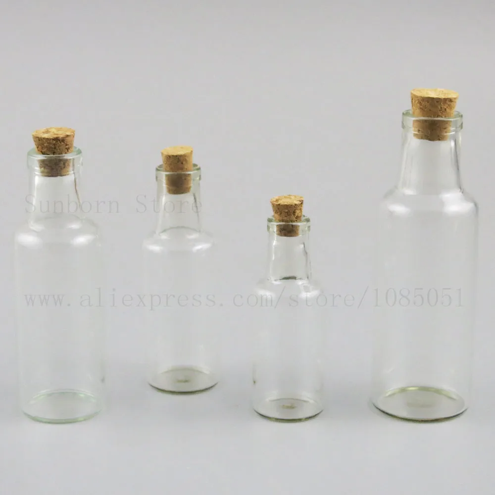 

30 x 12ml 15ml 25ml 35ml Transparent Glass Wishing Bottle Vials With Cork Drift Bottles Jars For Wedding DIY Decoration Gift Jar