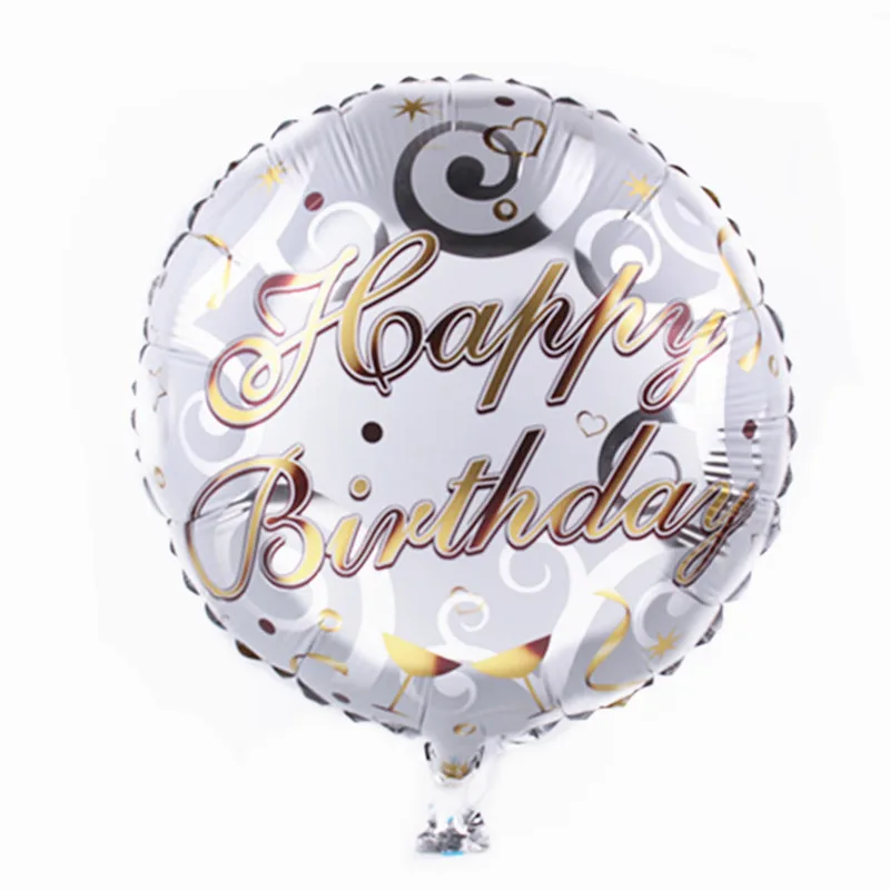 

1pc 18 inch Round Happy Birthday Helium Foil Balloon Adults Baby Kids Birthday Party Decoration Inflatable Air Balloons Supplies