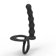 Silicone Double Penetration Strapon Dildo G Spot Vibrator Anal Beads Butt Plug Strap On Intimate Sex Toys for Couples Delay Time