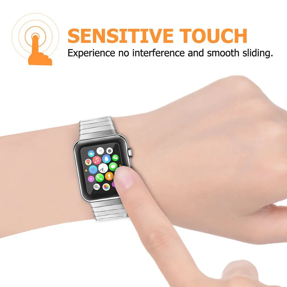 9 H полный экран 3D изогнутая поверхность закаленное стекло для Apple Smart Watch 42 38 40 44 мм