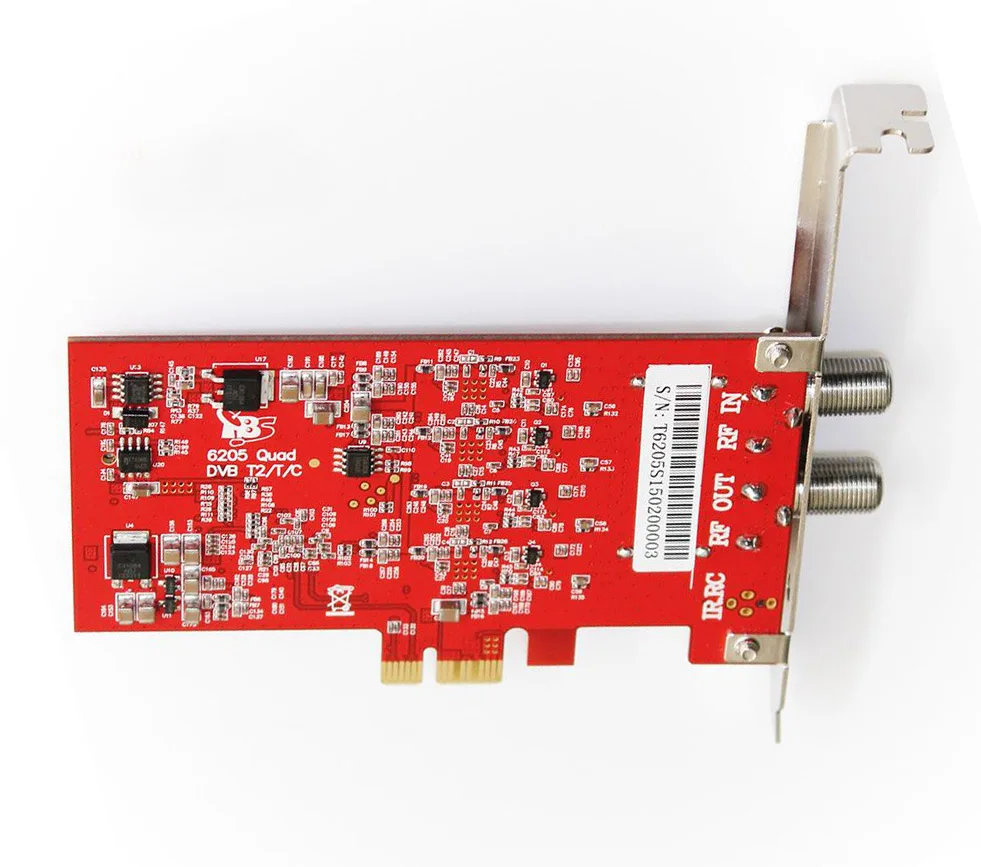 TBS6205 четырехъядерный ТВ тюнер DVB-T2/T/C PCIe карта