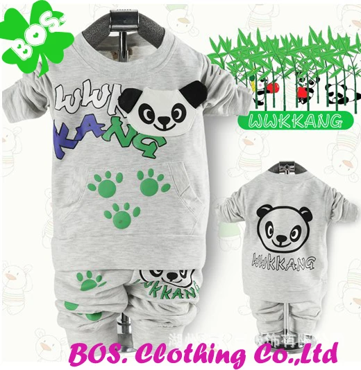 [Bosudhsou] Autumn Winter Children's Clothing Sets Kung Fu Panda Pattern Cotton coat+pants boys/kid/Girls 2pcs/sets Clothes | Детская