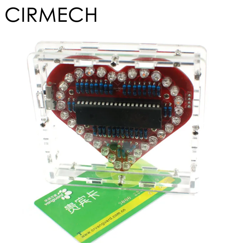 

CIRMECH single chip SCM 32road heart light water flash LED Multiplex Transition Effects with charger function diy kit