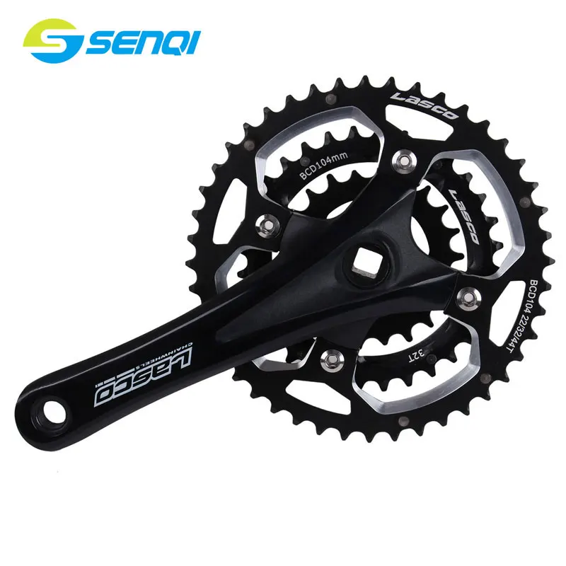 

22T-32T-44T 8 Speed 9 Speed CNC Chainring Crank Aluminum Alloy Black Colour Hollow Out Bicycle Crankset CZY012