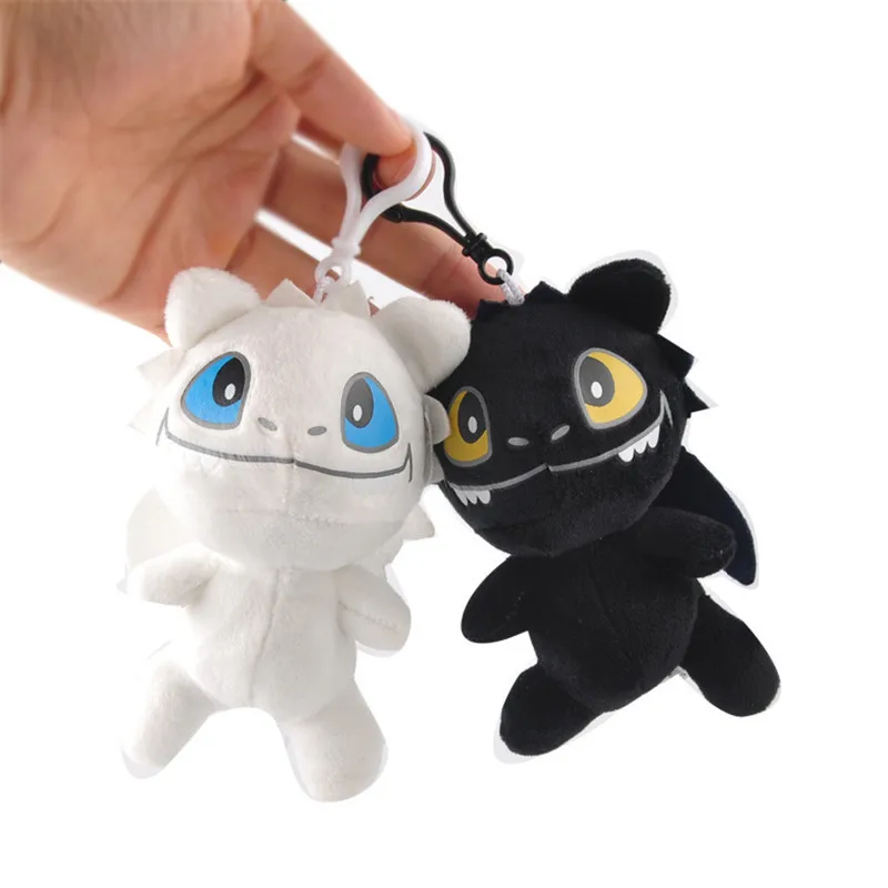 New How To Train Your Dragon 3 Plush Dolls Black Dragon Night Fury Toothless White Dragon Light Fury Peluche Toys Key Bag Pendants  (14)