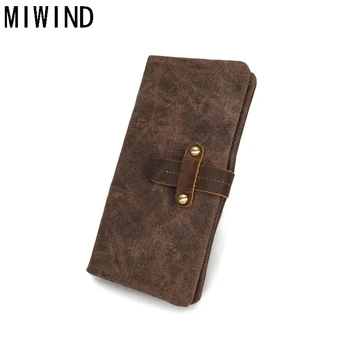 

2017 Vintage Canvas Men Wallets Multi-Functional Cowhide Coin Purse Genuine Leather Wallet For Men TTS1114