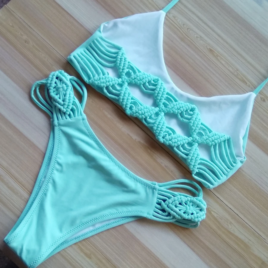 

Women's Sexy triangle Bandage brazilian Bathing Beachwear string thong Bikinis Sets Biquini Swimsuits Suits Swimwear 2017