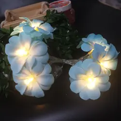 Прекрасный frangipani светодиодный огни строки 10 светодиодный s 1,5 м, Батарея цветочный праздник освещения, событие праздничное украшение для