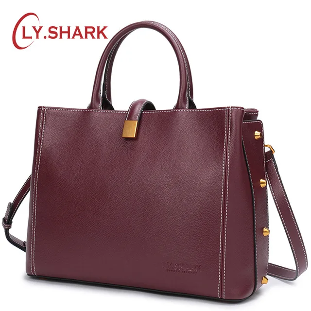 Kopen LY. SHARK Dames Echt Lederen Handtas Luxe Handtassen Vrouwen Tassen Designer Crossbody Tassen Voor Vrouwen Schoudertas Vrouwelijke