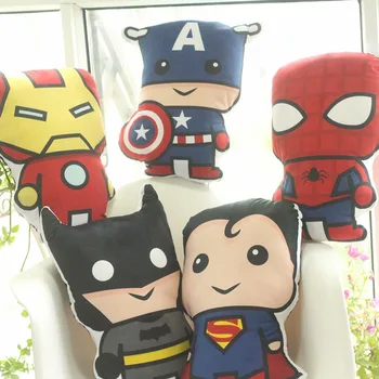 

Hot Cute Pillow Q style Spider-man Captain America Stuffed toys Super hero Batman plush soft The Avengers plush gifts kids Anime