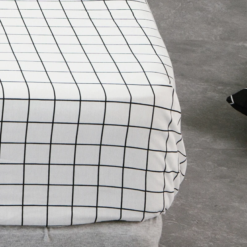 

Custom 600TC Pure Cotton Luxury Solid Fitted Sheet Mattress Cover Bed Sheets With Elastic Band Bedsheet Bedding lattice 160x200