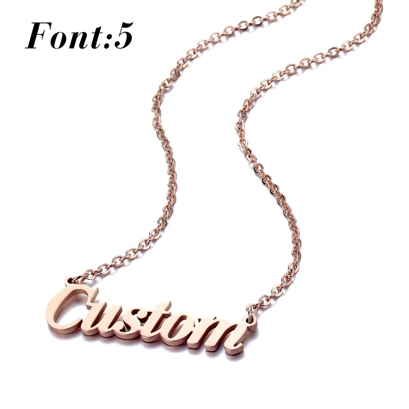 rose gold color custom necklaces for female