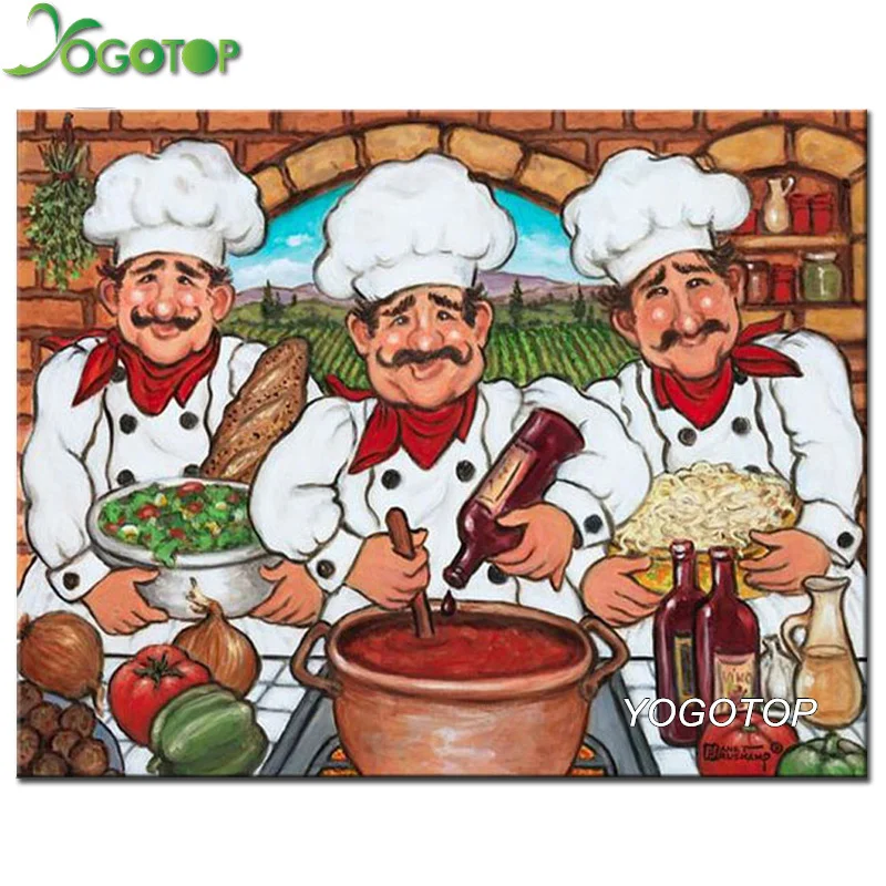 

YOGOTOP 5D Diamond Embroidery cook Diy Diamond Painting Cross Stitch Full Mosaic Crafts Kits Needlework CV007