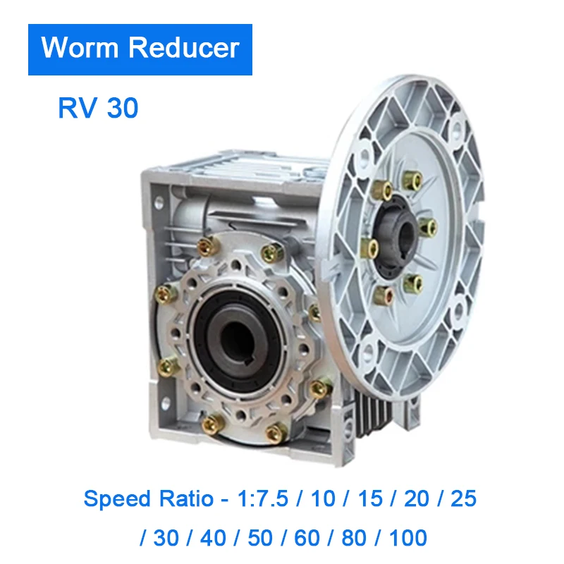 90 градусов коробка передач NMRV30 червячный редуктор скорости алюминиевый корпус соотношение 1: 7,5-100