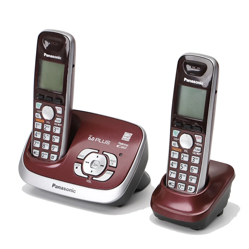  DECT 6.0 Plus Expandable Digital Cordless Phone Answering System with 2 Handsets Wine Red