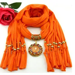 Для женщин кулон шарф с кисточкой со стразами Jewelry Шарфы для женщин Best продавать подарки