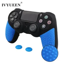 IVYUEEN Противоскользящий силиконовый чехол для Dualshock 4 PS4 DS4 PRO тонкий защитный чехол для контроллера с 2 захватами для большого пальца