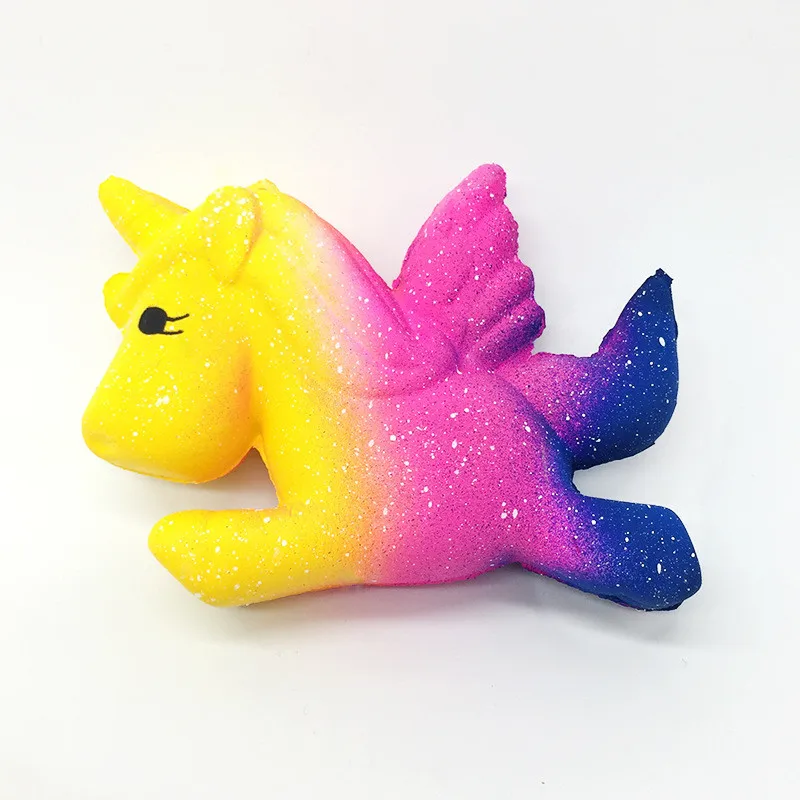 Jumbo Kawaii Сжимаемый медленно поднимающийся Единорог Мягкая красочная сжимаемая