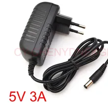 50 шт. 5V3A AC 100 V-240 адаптер конвертер DC 5 V 3A/3000mA Питание штепсельная вилка европейского стандарта AC/DC 5,5 мм x 2,1 мм-2,5 мм