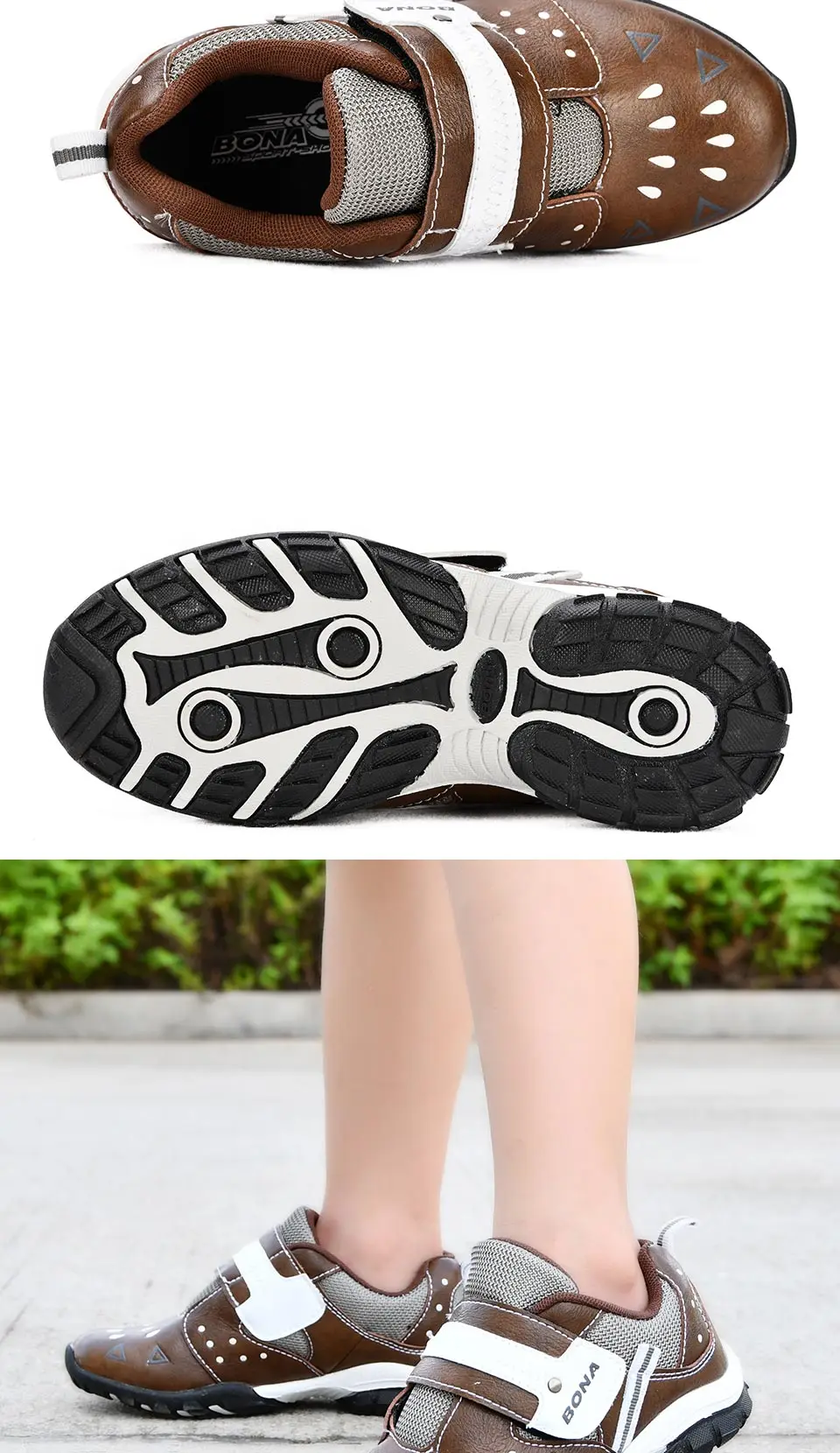 Meninas de Lazer Bona Novo Estilo Moda Crianças Sapatilhas Malha Sintética Meninos Sapatos Casuais Sapatos Hook & Loop Rápido Frete Grátis 15 malha sintética meninos sapatos casuais hook &